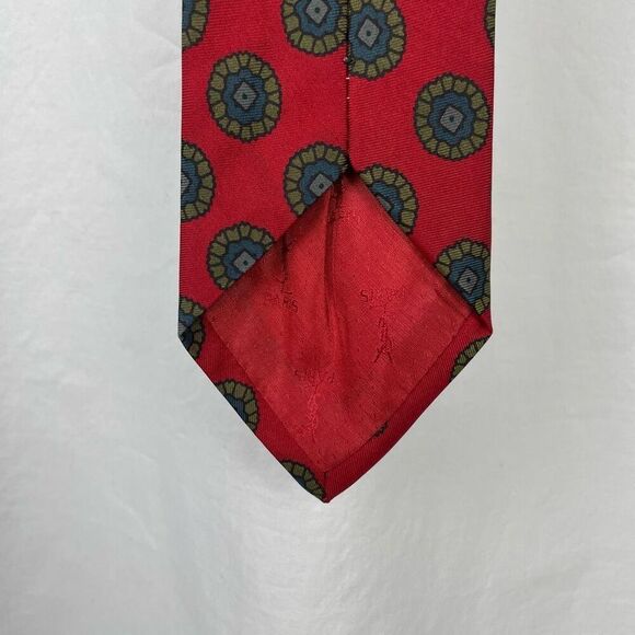 YSL Vintage Red 100% Silk Tie - Picture 4 of 4